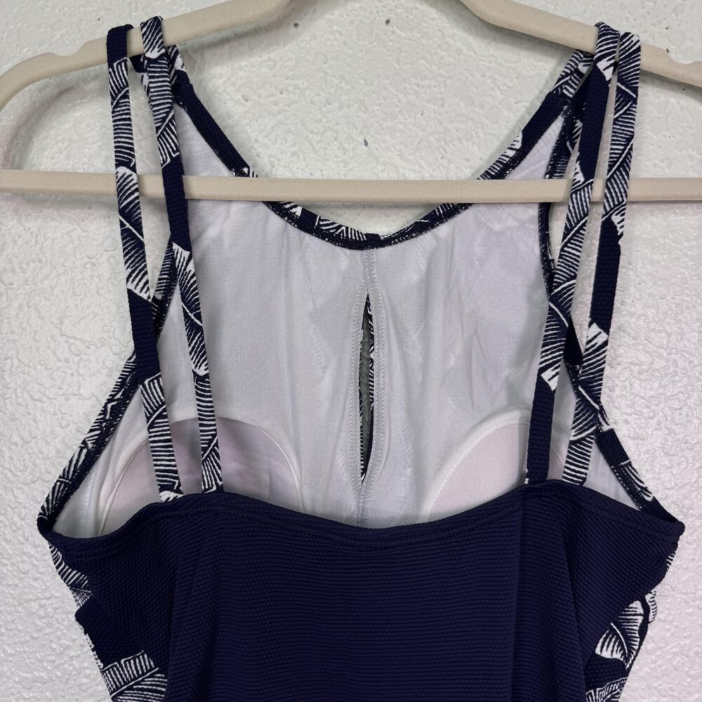Tommy Bahama Swimsuit Womens 8 One Piece Island Cays Palms High Neck Navy NEW - Picture 8 of 11